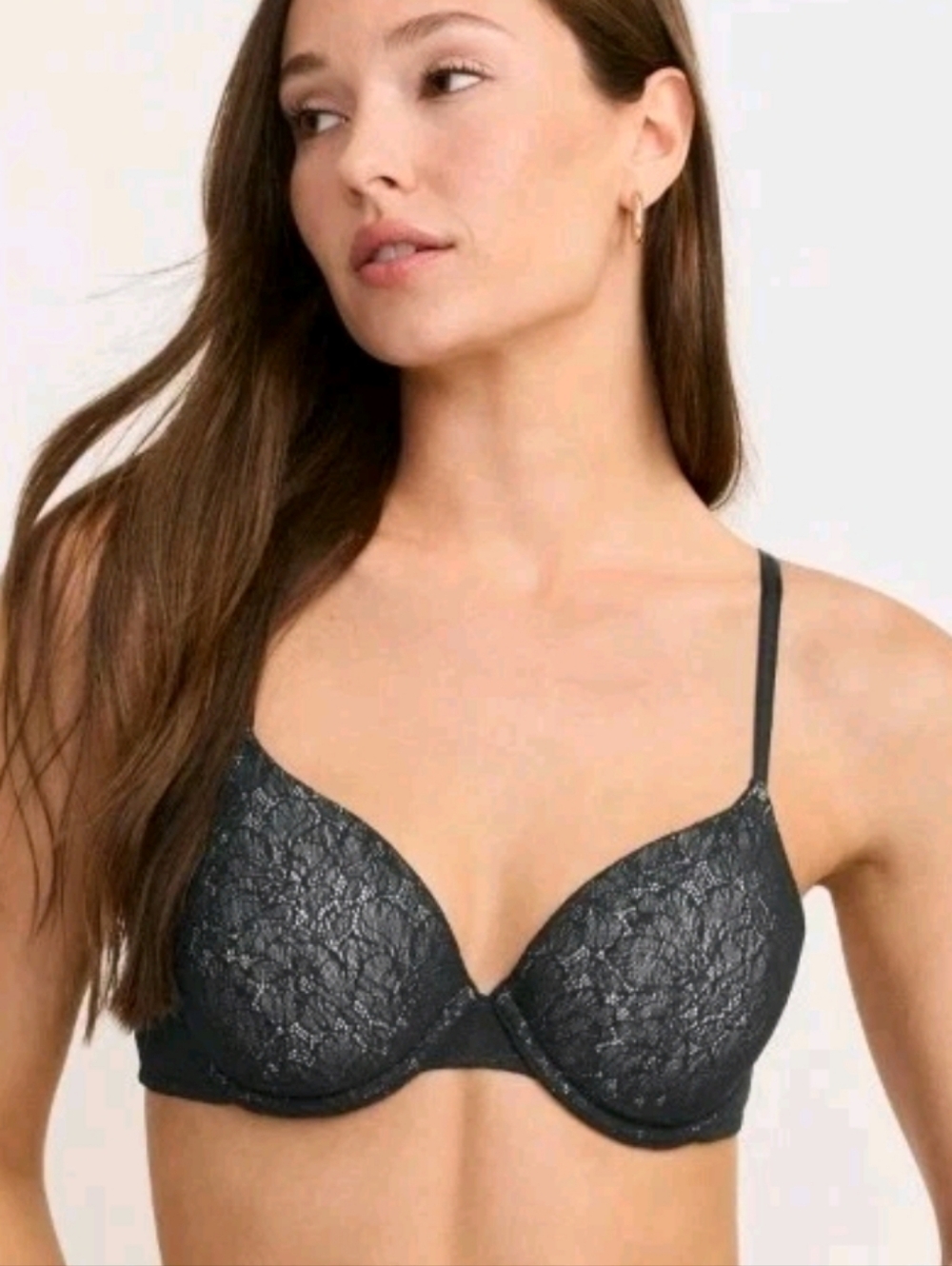 New Jockey Women's 38D Smooth & Sleek Lace Demi Coverage Underwire T-Shirt Bra